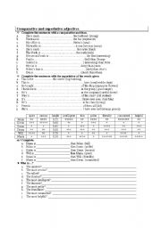 English Worksheet: Adjectives-comparatives and superlatives