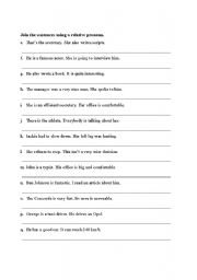 English Worksheet: Relative clauses