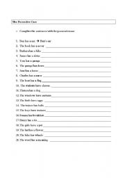 English Worksheet: The Possessive case