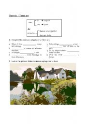 English worksheet: There is there are