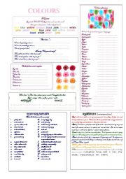 English Worksheet: COLOURS