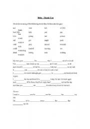 English worksheet: thank you