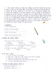 English Worksheet: a  scary  trip