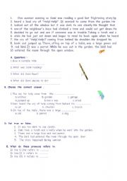 English Worksheet: a  scary  trip