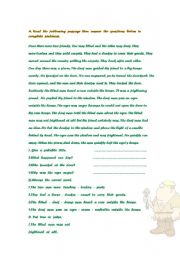 English Worksheet: reading