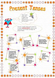 GRAMMARMAN explains present tenses(simple and cont.)