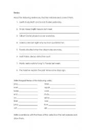 English worksheet: Simple past