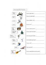 English Worksheet: Can you do it?