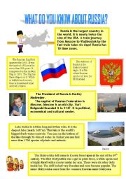 English Worksheet: What do you know about Russia. (3.08.08)