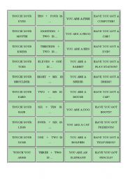 English Worksheet: Speaking game