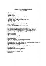 English Worksheet: Questions