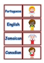 English Worksheet:  DOMINOES - NATIONALITY - PART 2 OF 5 (03.08.08)