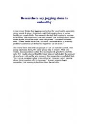 English Worksheet: sport reading