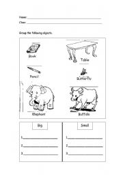 English worksheet: Big and Small