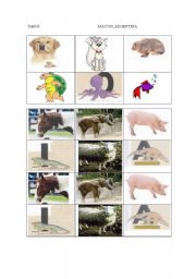 English Worksheet: Animal Bingo -18 different cards!!! 01/08/08 card 1/6