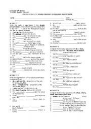 English Worksheet: PRESENT TENSE