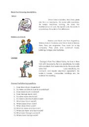 English Worksheet: About mechanics, engineers and electricians.