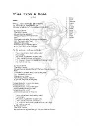 English Worksheet: kiss from a rose