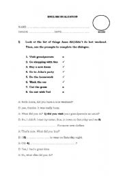 English Worksheet: DID /DIDNT