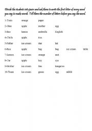 English worksheet: word game