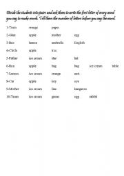 English Worksheet: word game