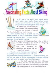 English Worksheet: Facts About Skiing