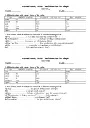 Short test-Present Simple, Present Continuous and Past Simple