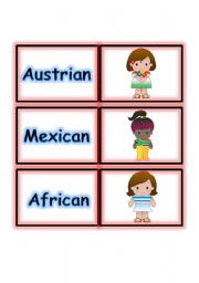 English Worksheet:  DOMINOES - NATIONALITY - PART 5 OF 5  (04.08.08)