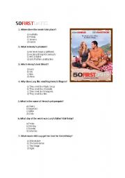 English Worksheet: 50 FIRST DATES