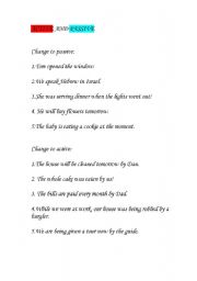 English Worksheet: Active and Passive