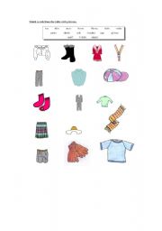 English worksheet: clothes