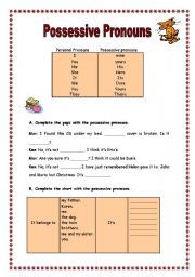 English Worksheet: Possessive pronouns