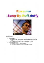 English worksheet: roxanne by puff duffy
