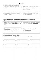 English Worksheet: Nouns
