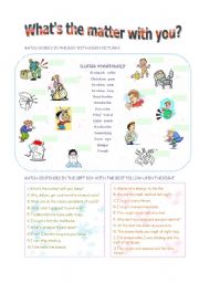 English Worksheet: Whats the matter with you?