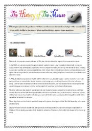 English Worksheet: THE HISTORY OF THE COMPUTER MOUSE