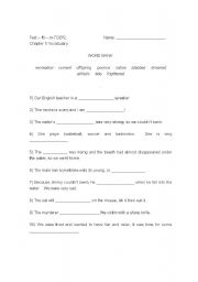 English Worksheet: Vocabulary Test