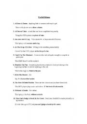 English Worksheet: Useful idioms
