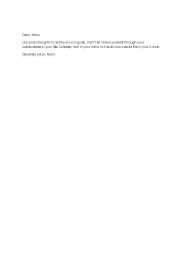 English Worksheet: letter
