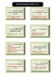 English Worksheet: IDIOM CARDS SET-2