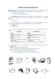 English Worksheet: Countable x Uncountable