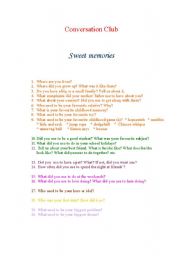 English worksheet: Sweet memories