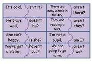 English Worksheet: tag questions-jigsaw