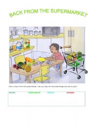 English Worksheet: MUMS BACK FROM THE SUPERMARKET