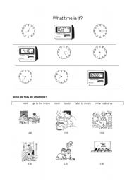 English Worksheet: WHAT TIME IS IT?