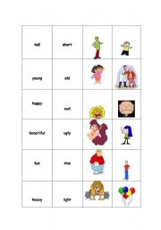 English Worksheet: Memory Game- Opposites