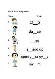 English Worksheet: Action Verbs