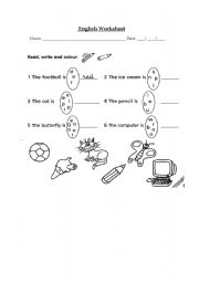 English worksheet: Colours