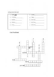 English worksheet: Number Puzzle