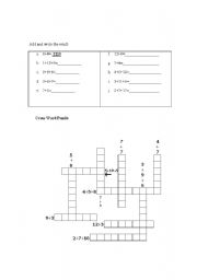 English Worksheet: Number Puzzle